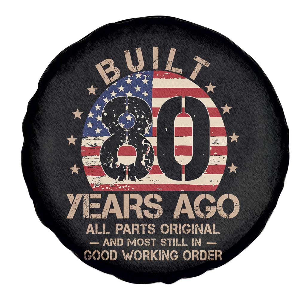 Funny 80th Birthday Spare Tire Cover Vintage US Flag Built 80 Years Ago Parts Original
