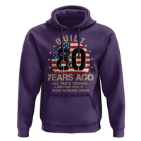 Funny 80th Birthday Hoodie Vintage US Flag Built 80 Years Ago Parts Original