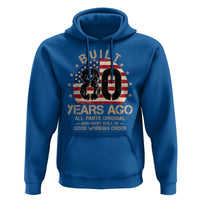 Funny 80th Birthday Hoodie Vintage US Flag Built 80 Years Ago Parts Original