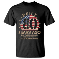 Funny 80th Birthday T Shirt Vintage US Flag Built 80 Years Ago Parts Original