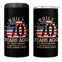 Funny 70th Birthday 4 in 1 Can Cooler Tumbler Vintage US Flag Built 70 Years Ago Parts Original