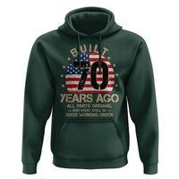 Funny 70th Birthday Hoodie Vintage US Flag Built 70 Years Ago Parts Original