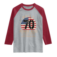 Funny 70th Birthday Raglan Shirt Vintage US Flag Built 70 Years Ago Parts Original