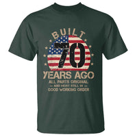 Funny 70th Birthday T Shirt Vintage US Flag Built 70 Years Ago Parts Original