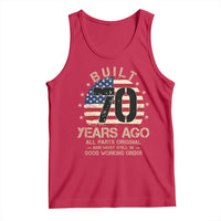 Funny 70th Birthday Tank Top Vintage US Flag Built 70 Years Ago Parts Original