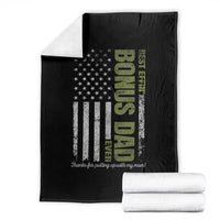 Best Effin Bonus Dad Ever Throw Blanket Vintage Step Dad American Flag