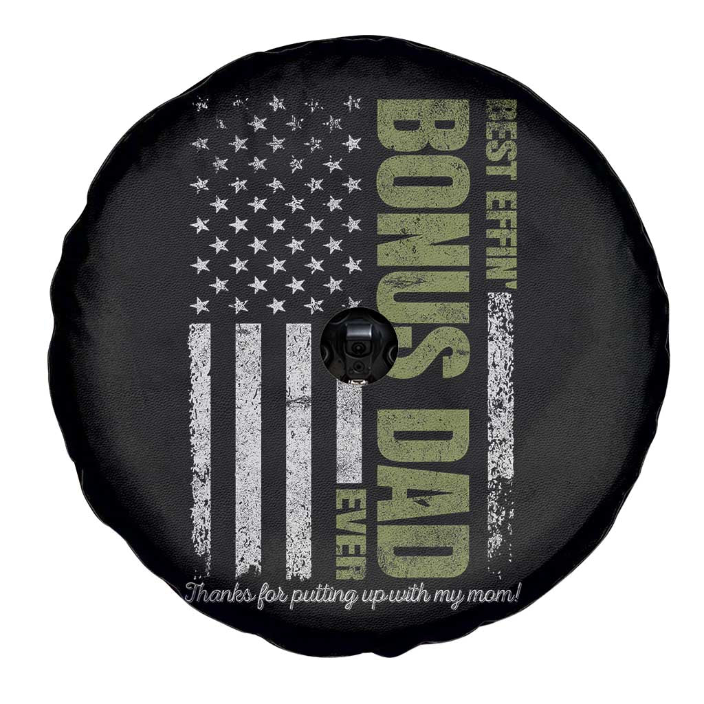 Best Effin Bonus Dad Ever Spare Tire Cover Vintage Step Dad American Flag