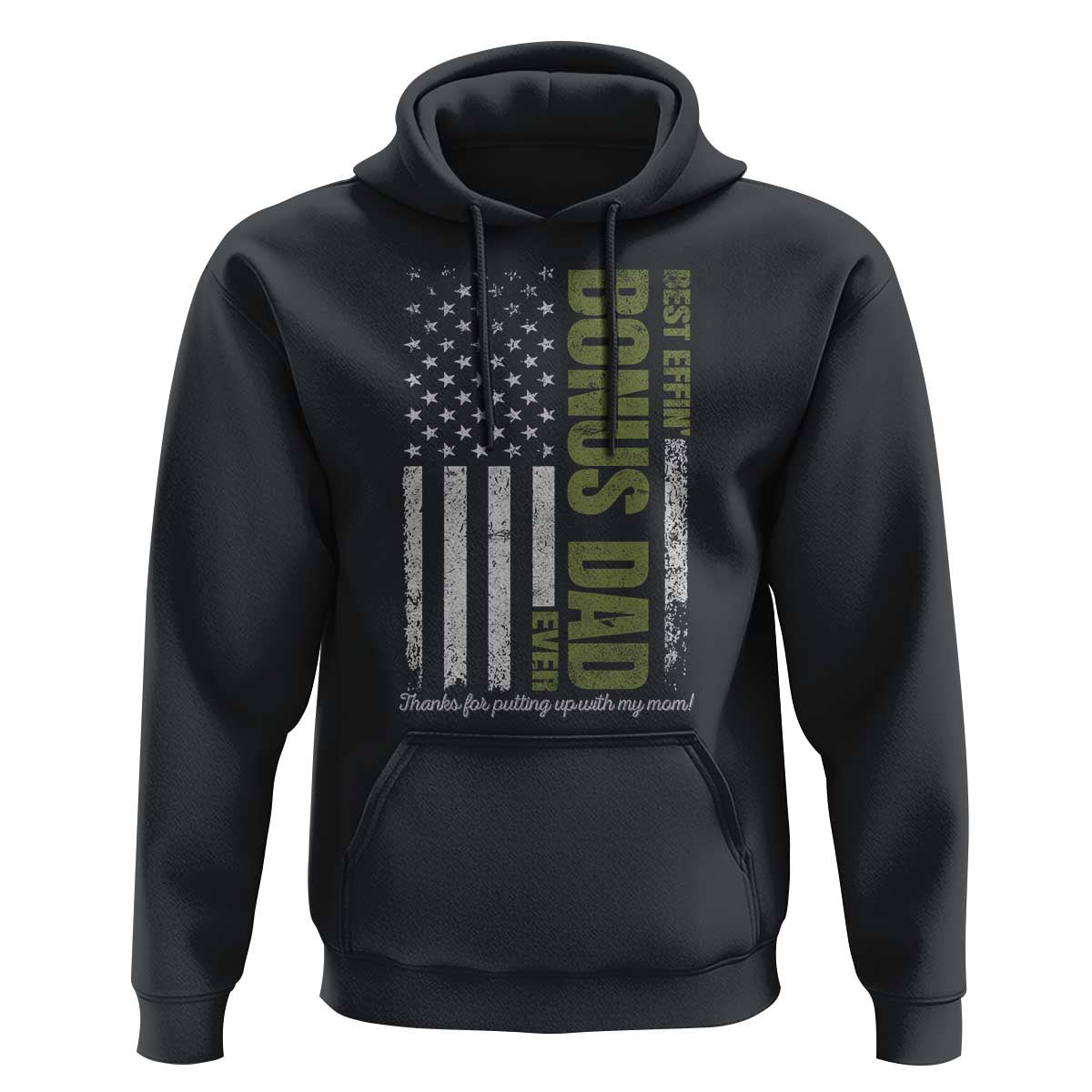 Best Effin Bonus Dad Ever Hoodie Vintage Step Dad American Flag