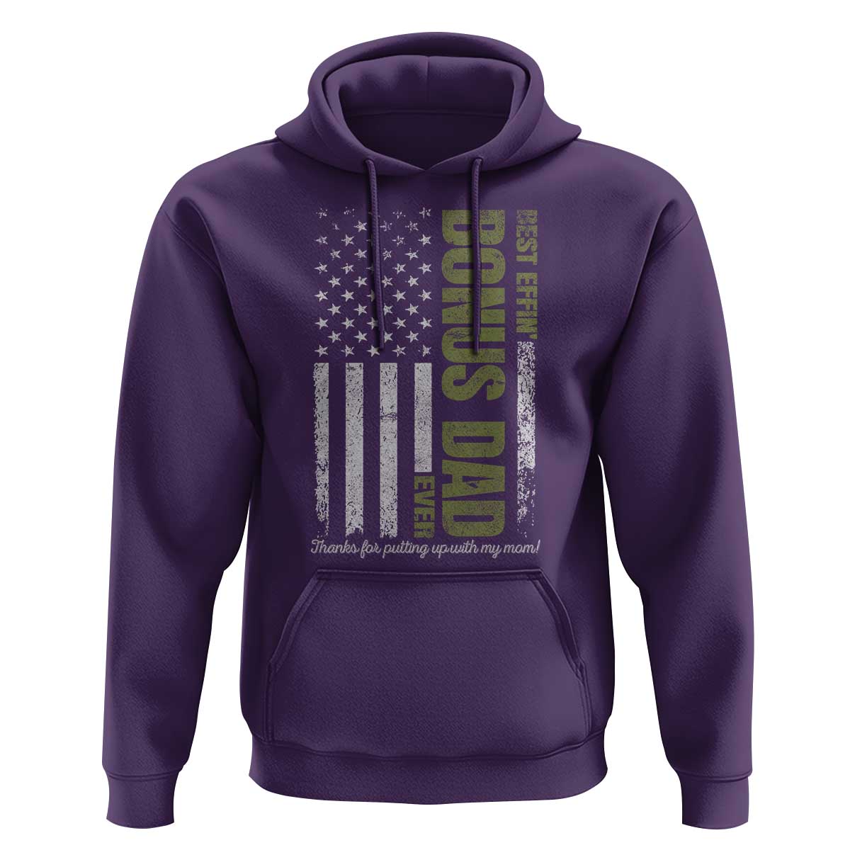 Best Effin Bonus Dad Ever Hoodie Vintage Step Dad American Flag