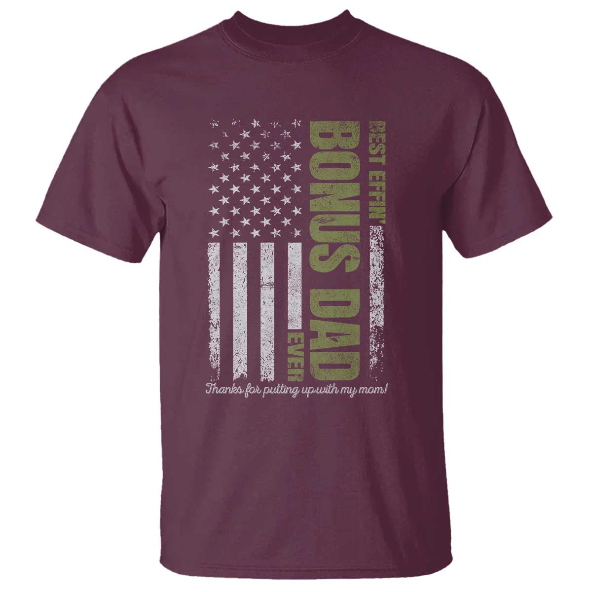 Best Effin Bonus Dad Ever T Shirt Vintage Step Dad American Flag