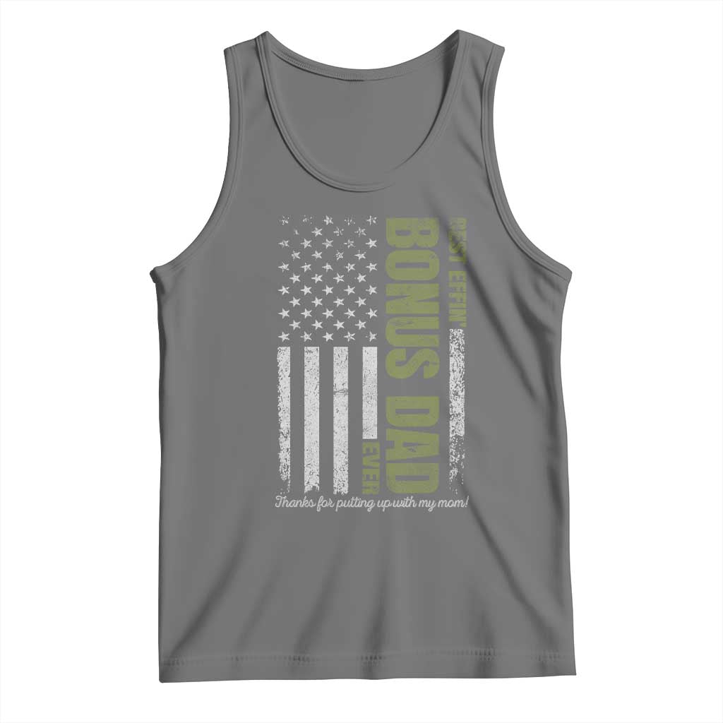 Best Effin Bonus Dad Ever Tank Top Vintage Step Dad American Flag