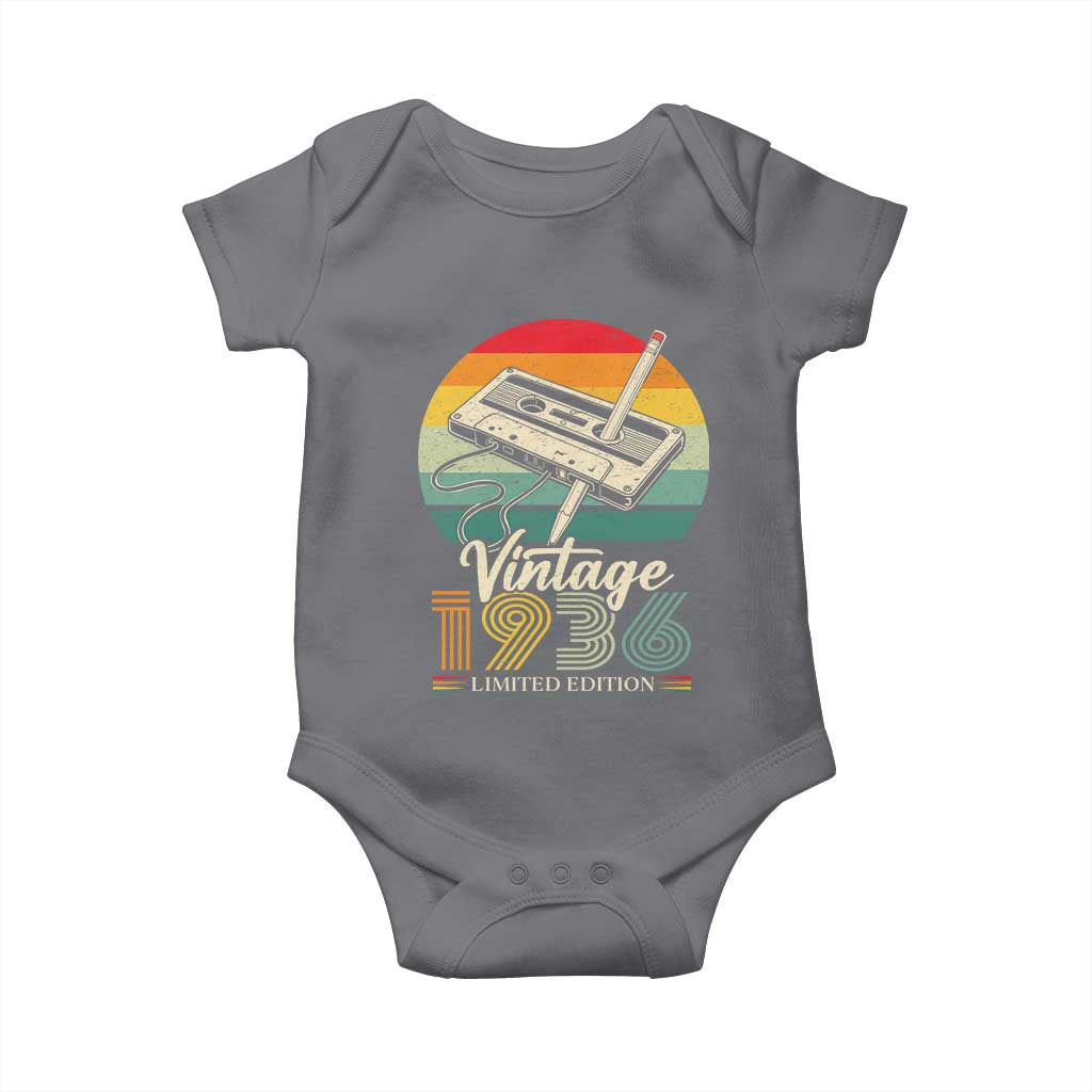Vintage 1936 Baby Onesie 90th Birthday Turning 90 Year Old Gifts