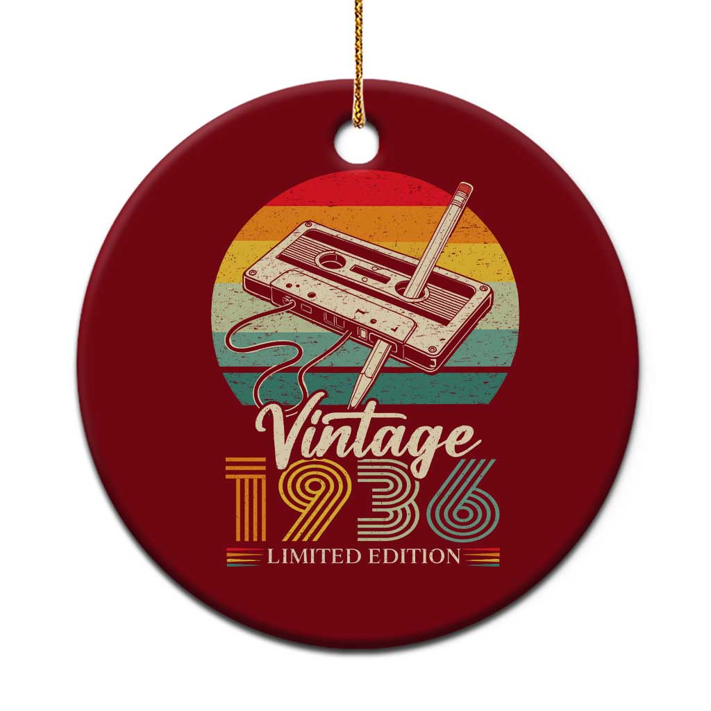 Vintage 1936 Ceramic Ornament 90th Birthday Turning 90 Year Old Gifts