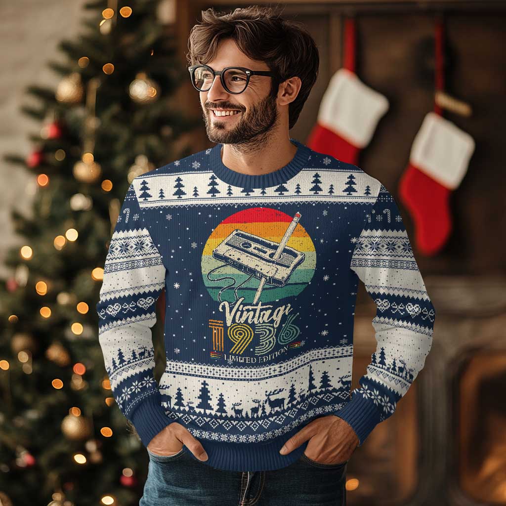 Vintage 1936 Ugly Christmas Sweater 90th Birthday Turning 90 Year Old Gifts