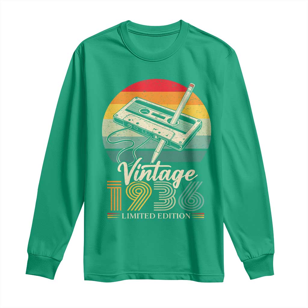 Vintage 1936 Long Sleeve Shirt 90th Birthday Turning 90 Year Old Gifts