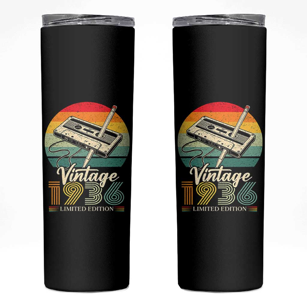 Vintage 1936 Skinny Tumbler 90th Birthday Turning 90 Year Old Gifts