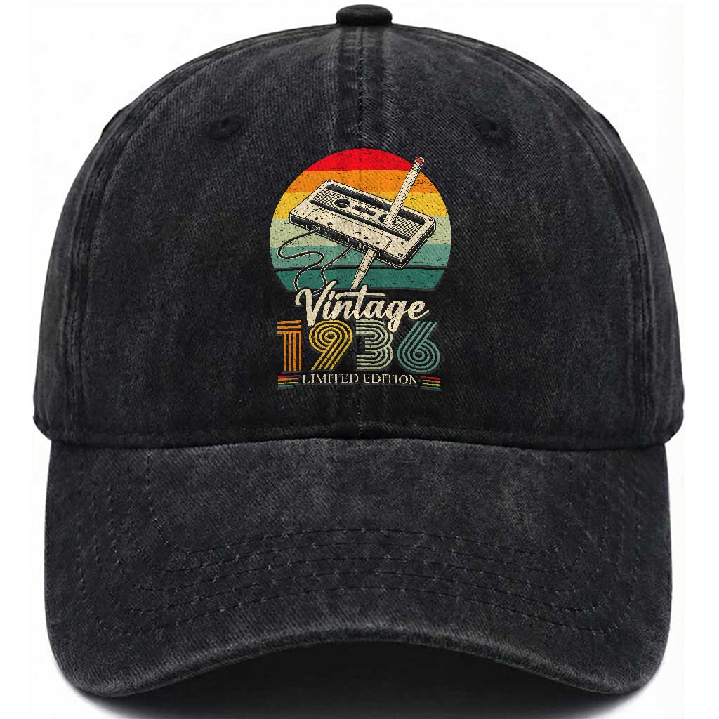 Vintage 1936 Washed Cotton Baseball Cap 90th Birthday Turning 90 Year Old Gifts