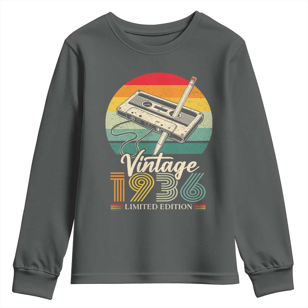 Vintage 1936 Youth Sweatshirt 90th Birthday Turning 90 Year Old Gifts