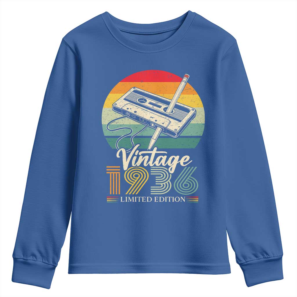 Vintage 1936 Youth Sweatshirt 90th Birthday Turning 90 Year Old Gifts