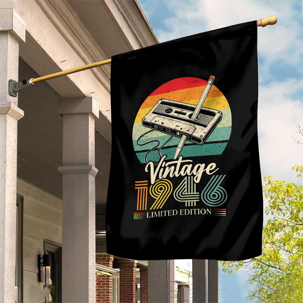 Vintage 1946 Garden Flag 80th Birthday Turning 80 Year Old Gifts