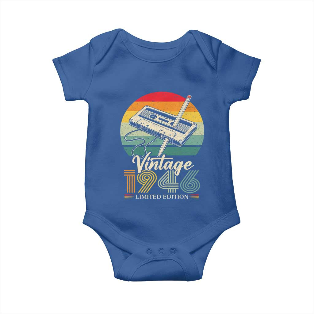 Vintage 1946 Baby Onesie 80th Birthday Turning 80 Year Old Gifts