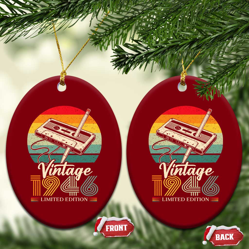 Vintage 1946 Ceramic Ornament 80th Birthday Turning 80 Year Old Gifts