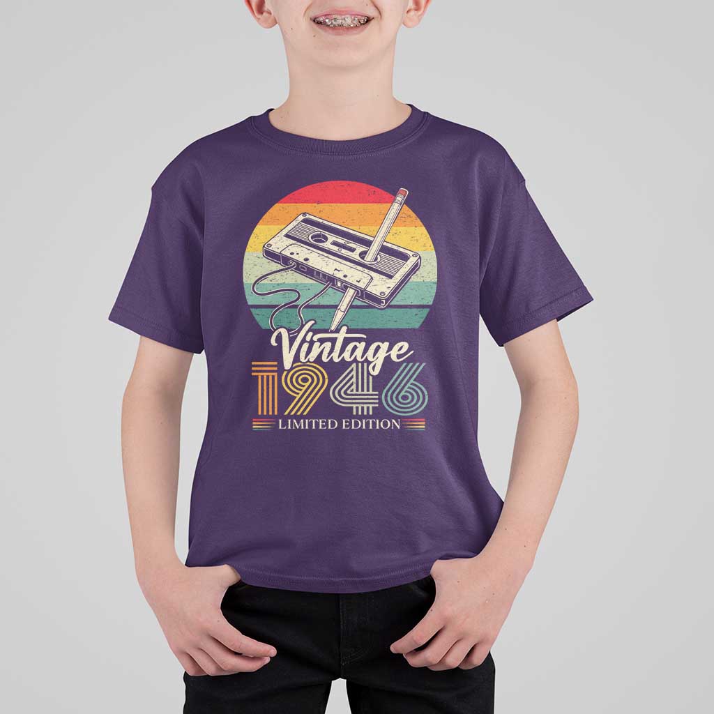 Vintage 1946 T Shirt For Kid 80th Birthday Turning 80 Year Old Gifts