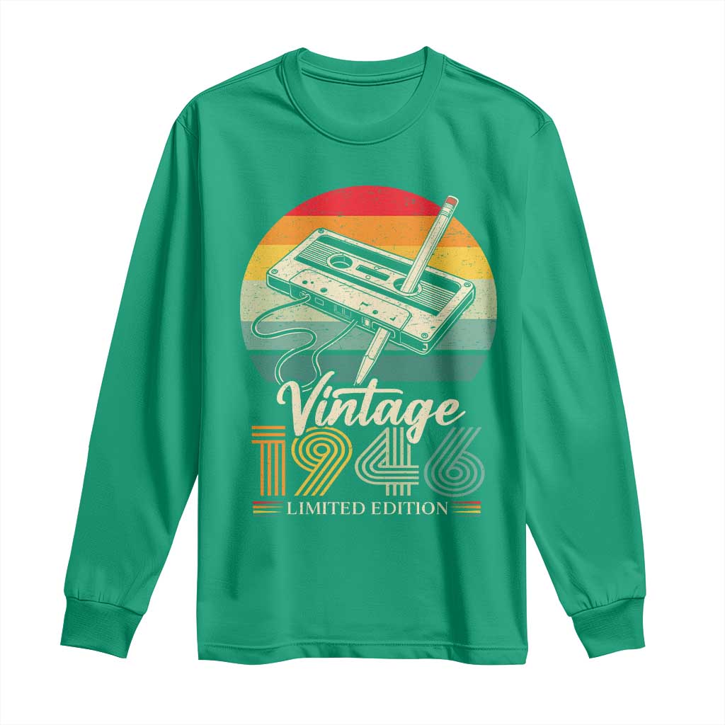 Vintage 1946 Long Sleeve Shirt 80th Birthday Turning 80 Year Old Gifts