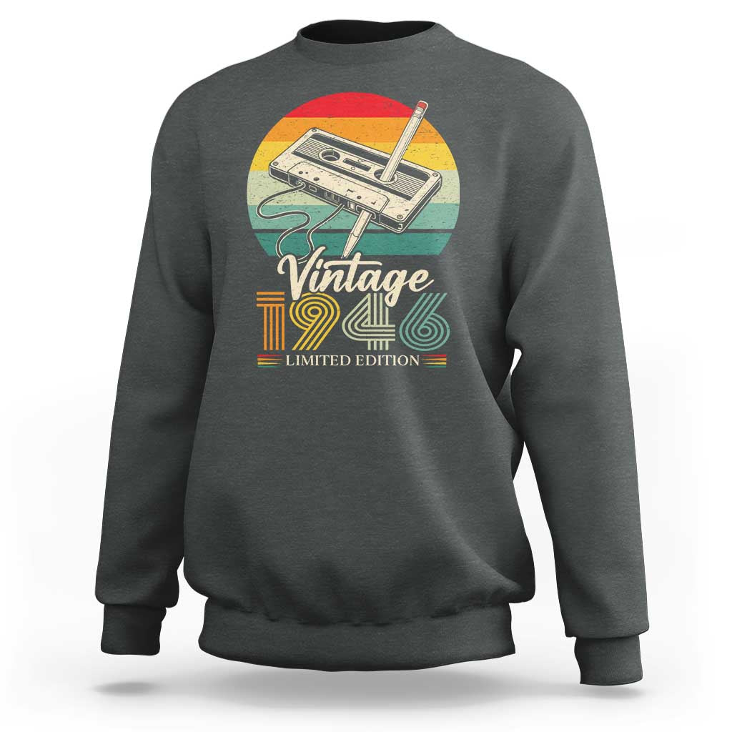 Vintage 1946 Sweatshirt 80th Birthday Turning 80 Year Old Gifts