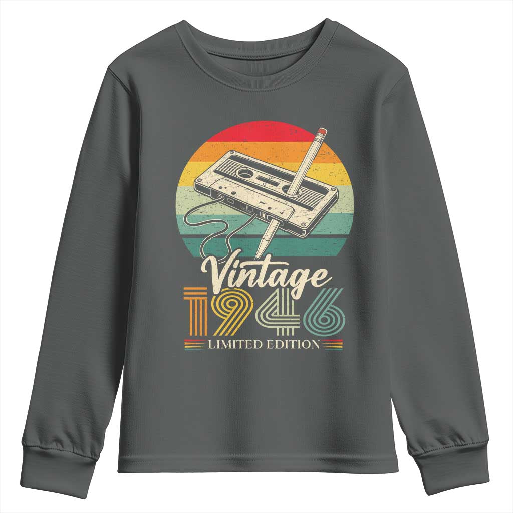 Vintage 1946 Youth Sweatshirt 80th Birthday Turning 80 Year Old Gifts