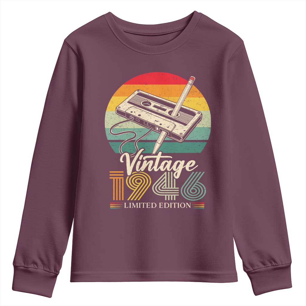 Vintage 1946 Youth Sweatshirt 80th Birthday Turning 80 Year Old Gifts