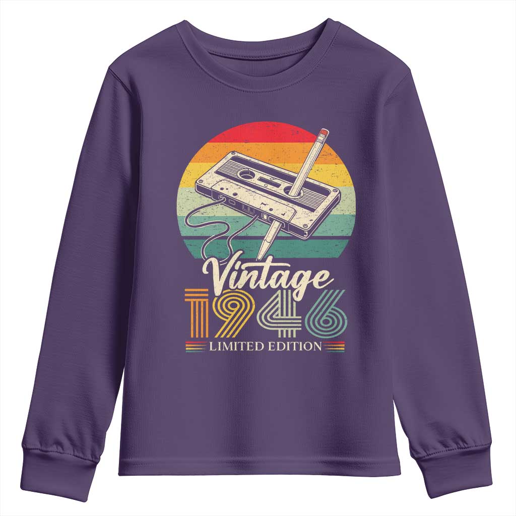 Vintage 1946 Youth Sweatshirt 80th Birthday Turning 80 Year Old Gifts