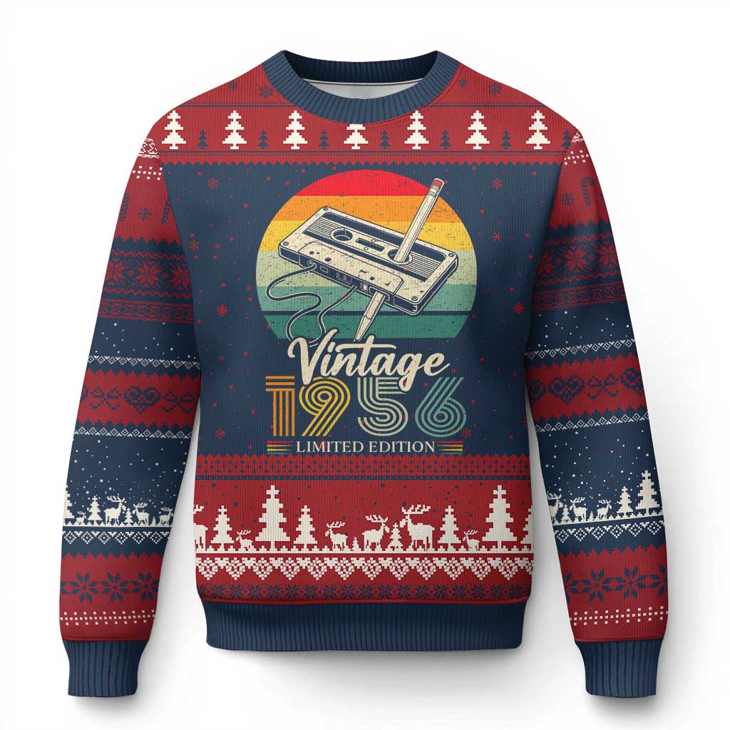 Vintage 1956 Ugly Christmas Sweater 70th Birthday Turning 70 Year Old Gifts