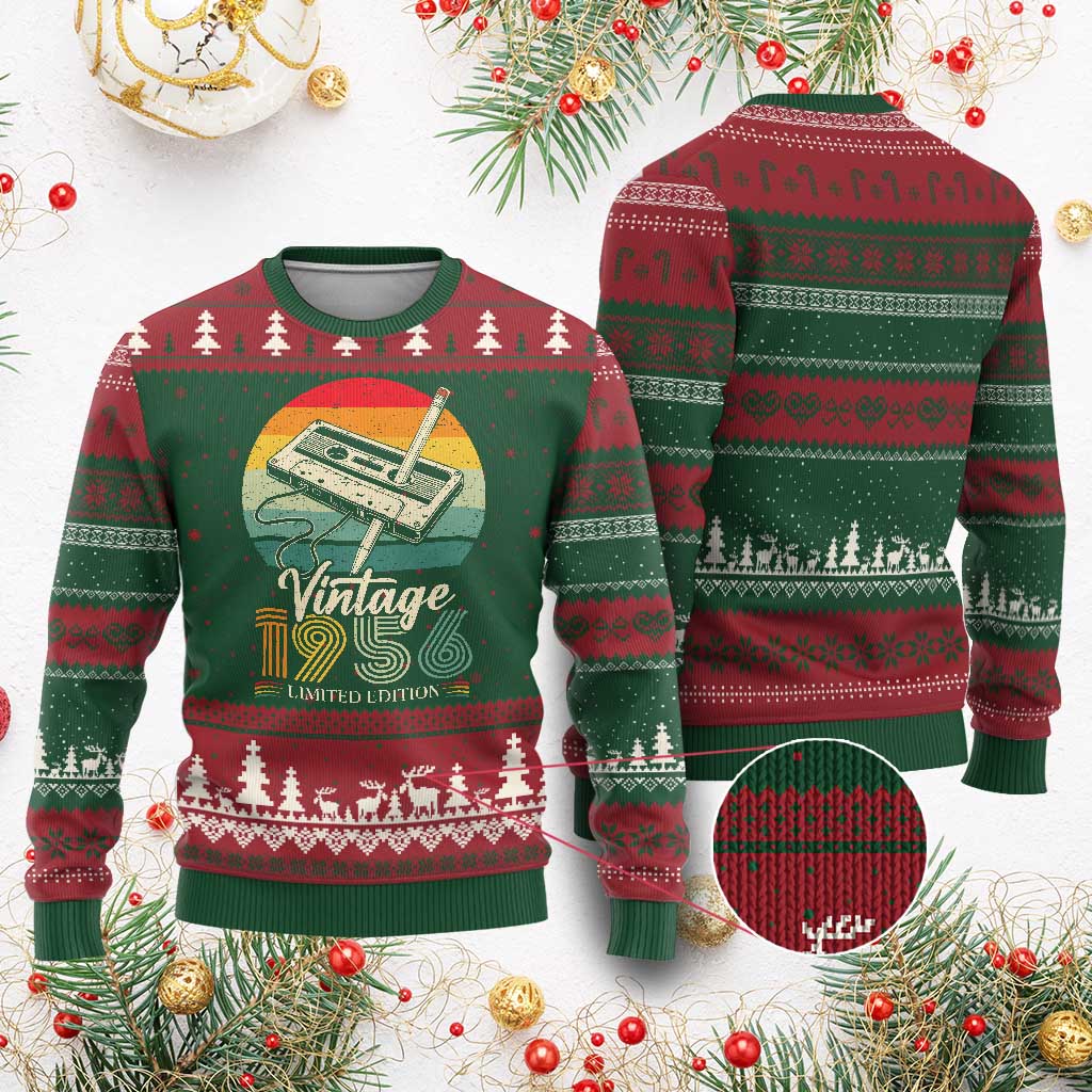 Vintage 1956 Ugly Christmas Sweater 70th Birthday Turning 70 Year Old Gifts