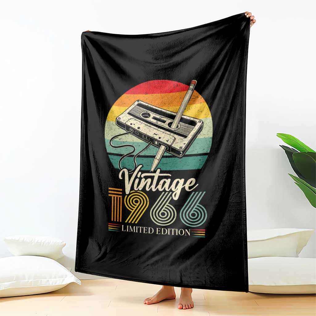 Vintage 1966 Throw Blanket 60th Birthday Turning 60 Year Old Gifts