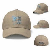 Christian Jesus Baseball Cap Blessed By God Saved By Jesus Blue Floral Cross Butterfly Art