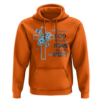 Christian Jesus Hoodie Blessed By God Saved By Jesus Blue Floral Cross Butterfly Art