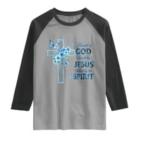 Christian Jesus Raglan Shirt Blessed By God Saved By Jesus Blue Floral Cross Butterfly Art