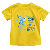 Christian Jesus Toddler T Shirt Blessed By God Saved By Jesus Blue Floral Cross Butterfly Art
