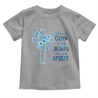 Christian Jesus Toddler T Shirt Blessed By God Saved By Jesus Blue Floral Cross Butterfly Art