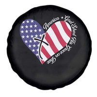 America God Shed His Grace on Thee 4th of July Spare Tire Cover Patriotic American Flag Cross - Wonder Print Shop