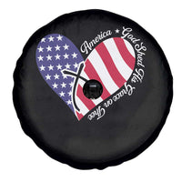 America God Shed His Grace on Thee 4th of July Spare Tire Cover Patriotic American Flag Cross - Wonder Print Shop