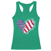 America God Shed His Grace on Thee 4th of July Racerback Tank Top Patriotic American Flag Cross - Wonder Print Shop