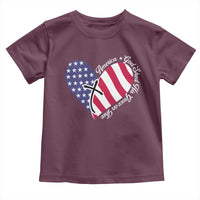 America God Shed His Grace on Thee 4th of July Toddler T Shirt Patriotic American Flag Cross - Wonder Print Shop