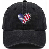 America God Shed His Grace on Thee 4th of July Washed Cotton Baseball Cap Patriotic American Flag Cross