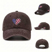 America God Shed His Grace on Thee 4th of July Washed Cotton Baseball Cap Patriotic American Flag Cross