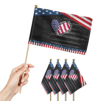 America God Shed His Grace on Thee 4th of July Patriotic Handheld Flag American Flag Cross