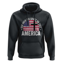God Shed His Grace On Thee Hoodie Vintage Patriotic Christian USA Flag Cross - Wonder Print Shop