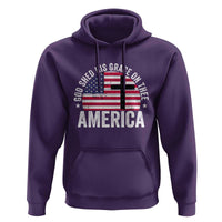 God Shed His Grace On Thee Hoodie Vintage Patriotic Christian USA Flag Cross - Wonder Print Shop