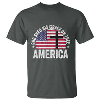 God Shed His Grace On Thee T Shirt Vintage Patriotic Christian USA Flag Cross - Wonder Print Shop